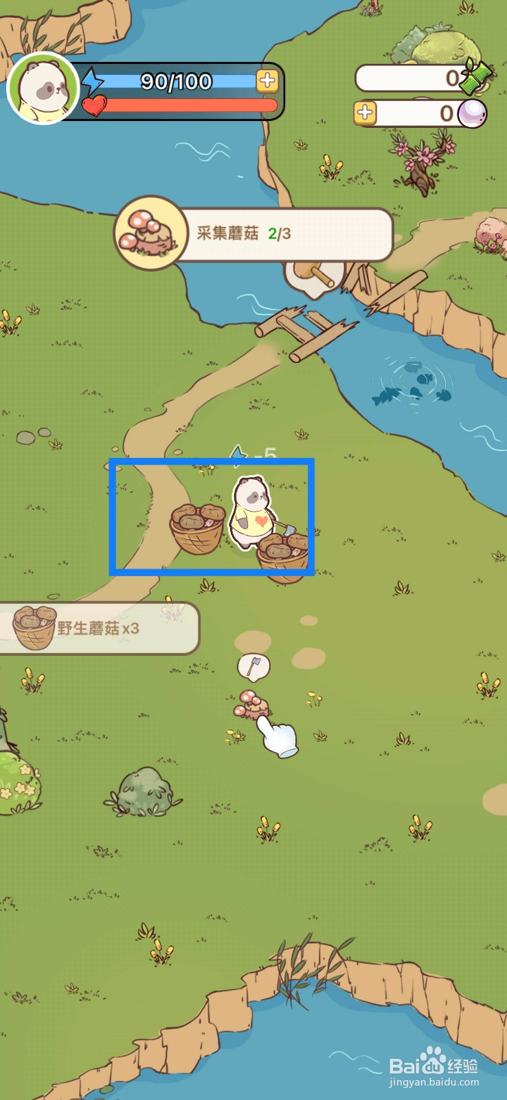 熊猫餐厅如何采集蘑菇