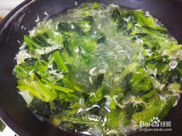 教你做虾皮菠菜粉条汤
