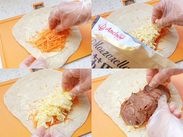 过年早餐就安排芝士牛肉卷饼