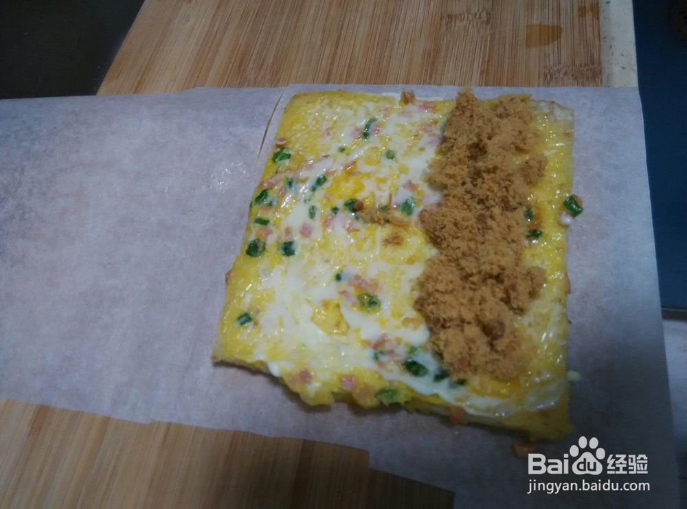 简单好吃的土司片肉松卷