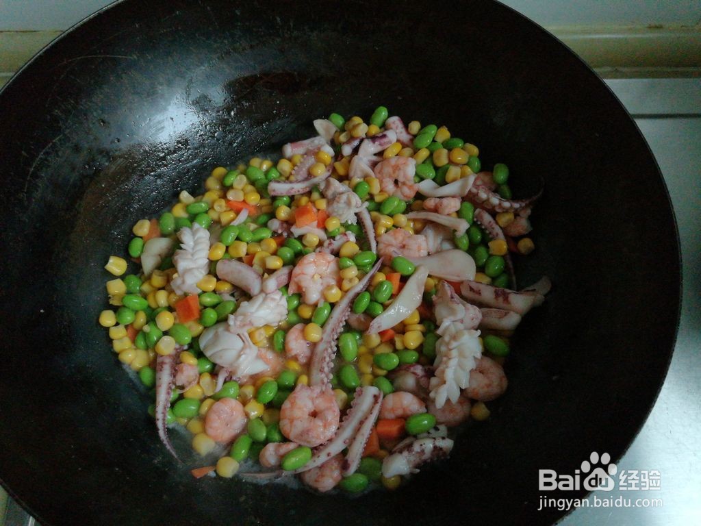 海鲜青豆玉米粒怎么做