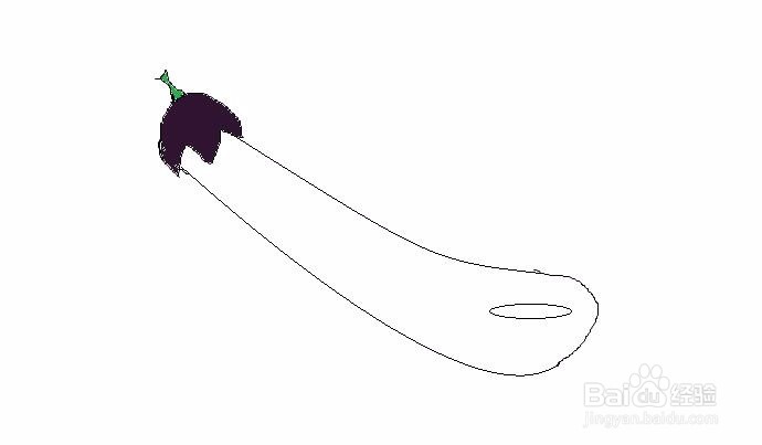 紫皮长茄子的手绘画法