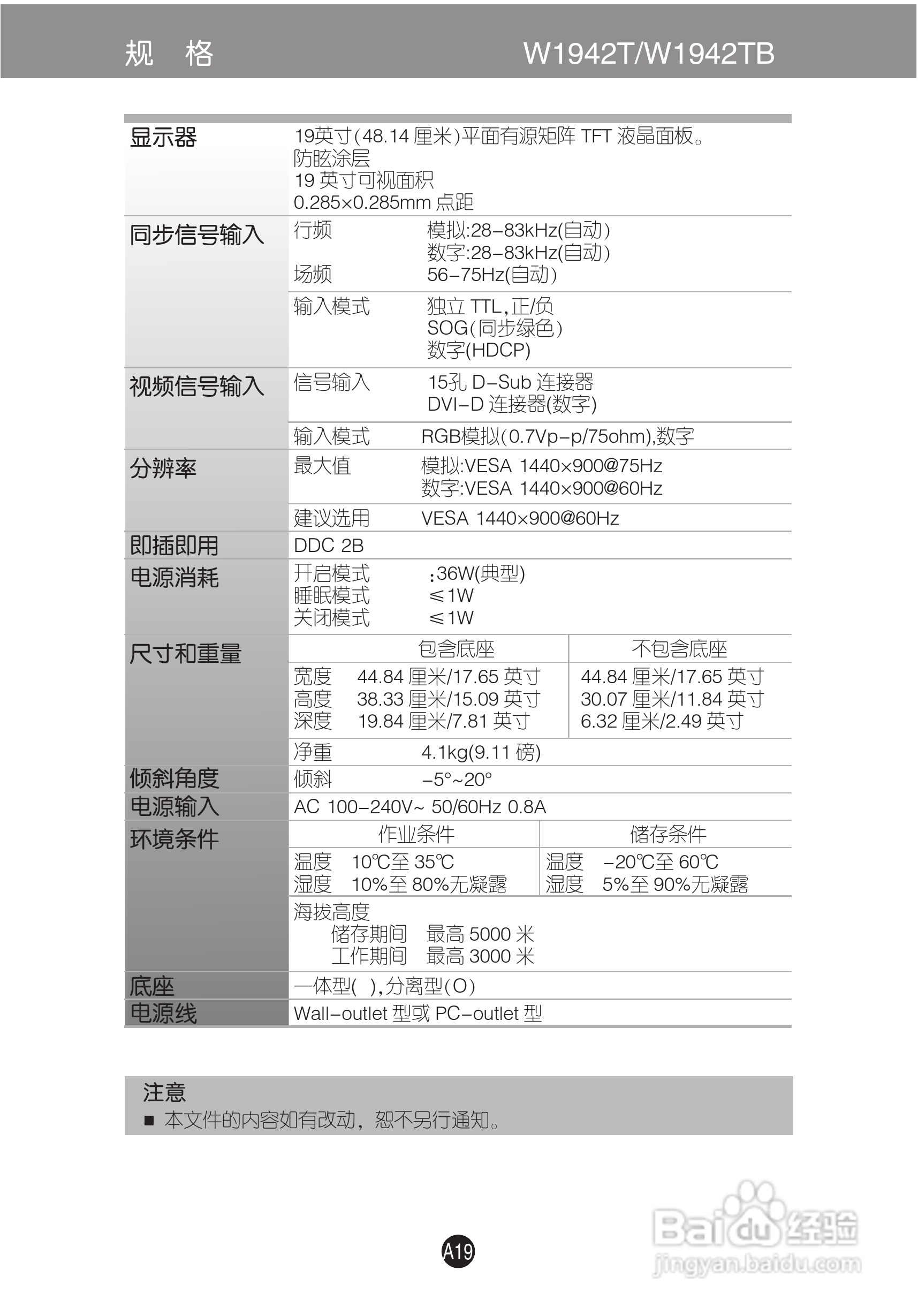 LG W1942T液晶显示器使用说明书:[3]