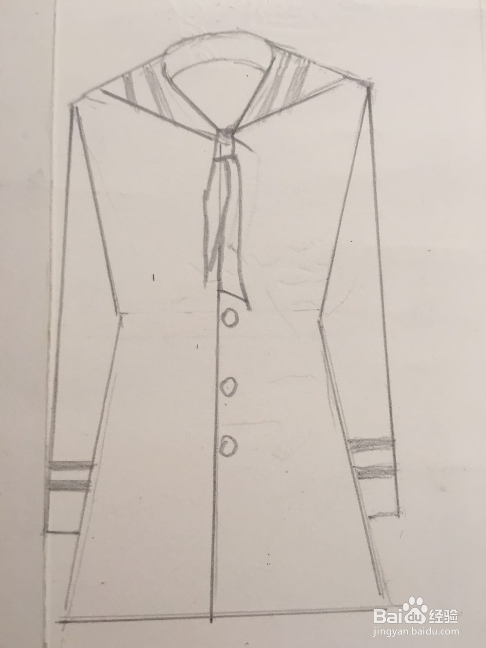 怎样画女士海军领衬衫