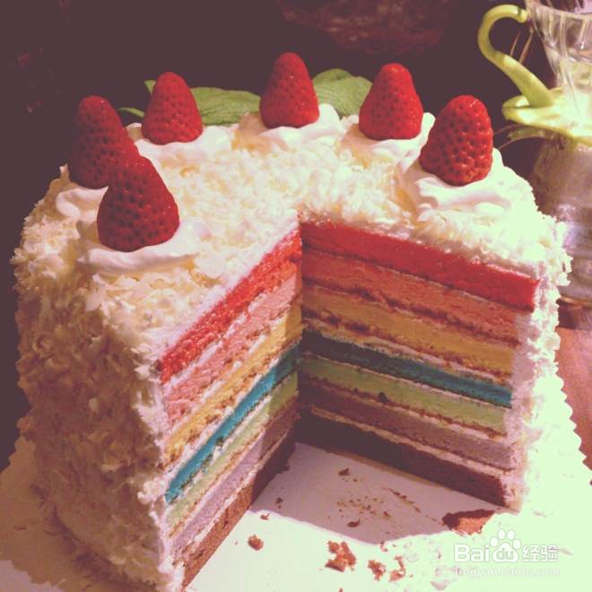 怎么做漂亮可口的彩虹蛋糕