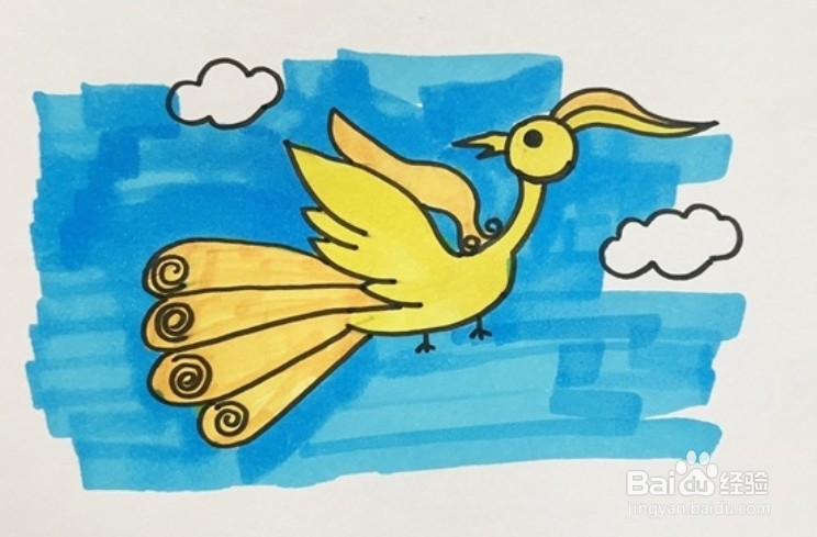 简笔画系列-凤凰怎么画简单又漂亮