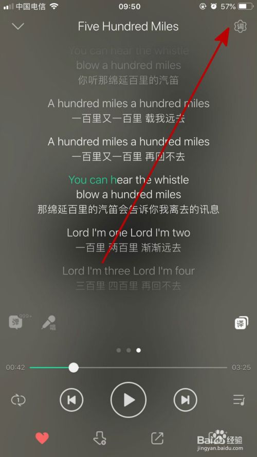 QQ音乐中如何查看一首英文歌双语歌词