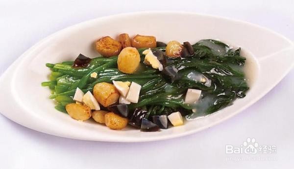 金银蛋浸菠菜