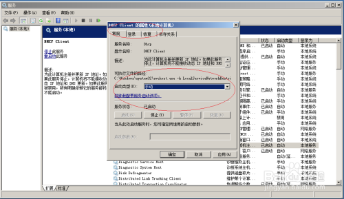 Windows Server 2008手动启动DHCP Client服务