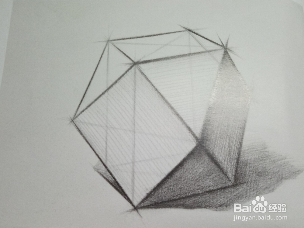 如何画结构素描几何体多面体