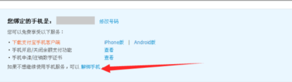 怎样取消手机号绑定的支付宝