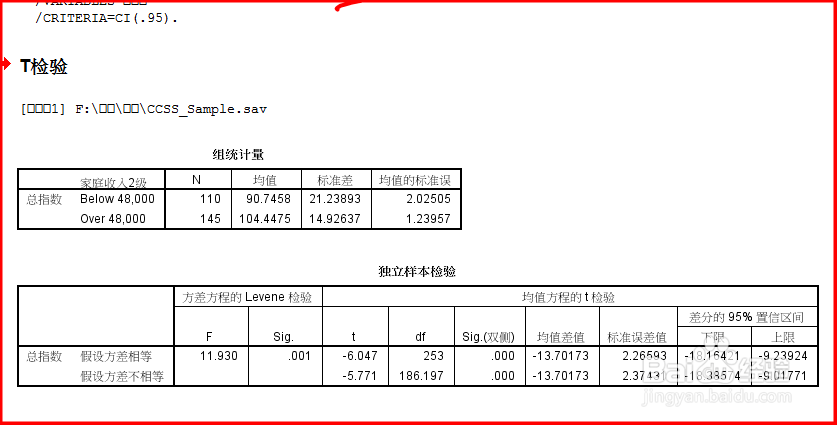 SPSS如何进行成组设计两样本均数的比较