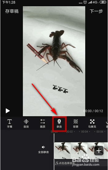 如何在视频插入自己的录音?