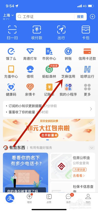 支付宝在哪里出示工作证