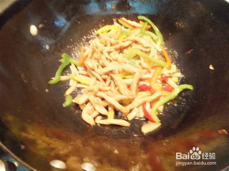 孕期的一款好食谱——双椒鸡丝做法