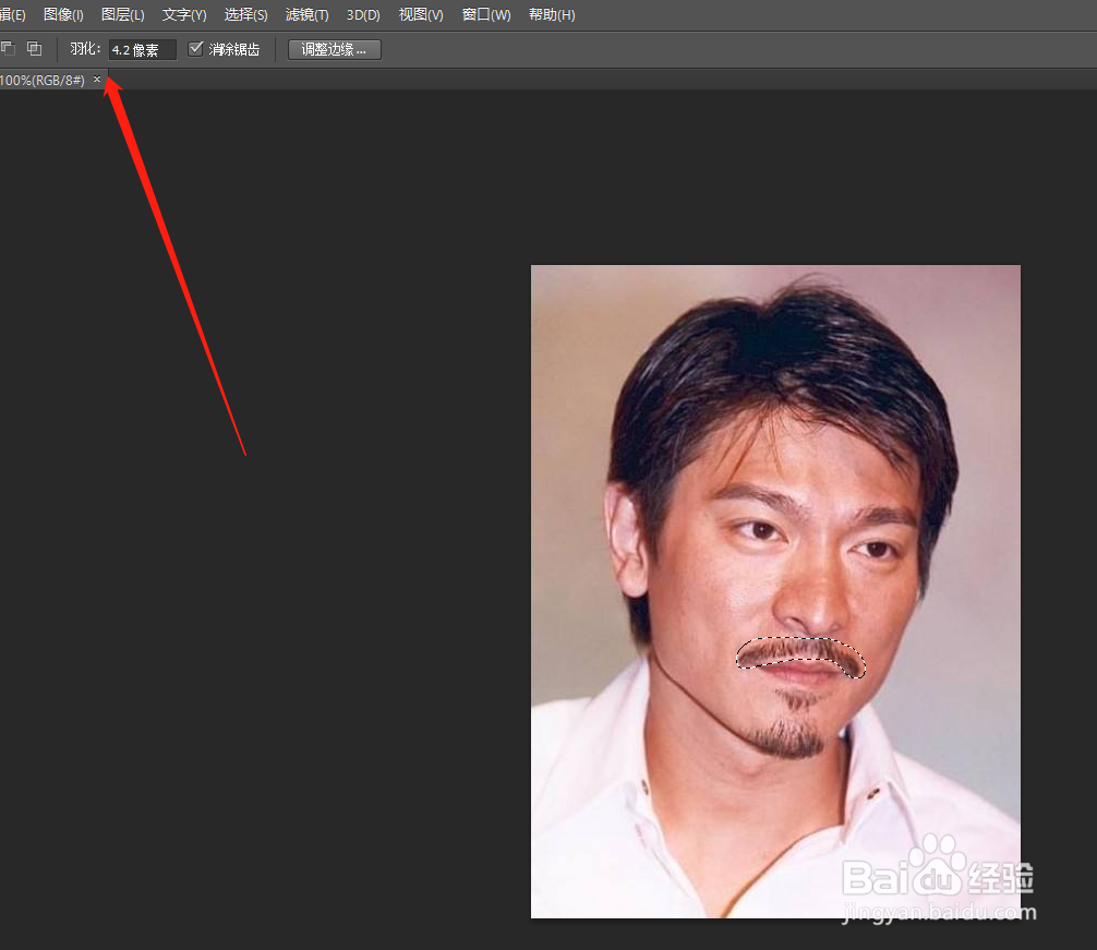 PS怎么去除照片中的胡子