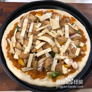 鸡肉蘑菇芝士披萨的做法