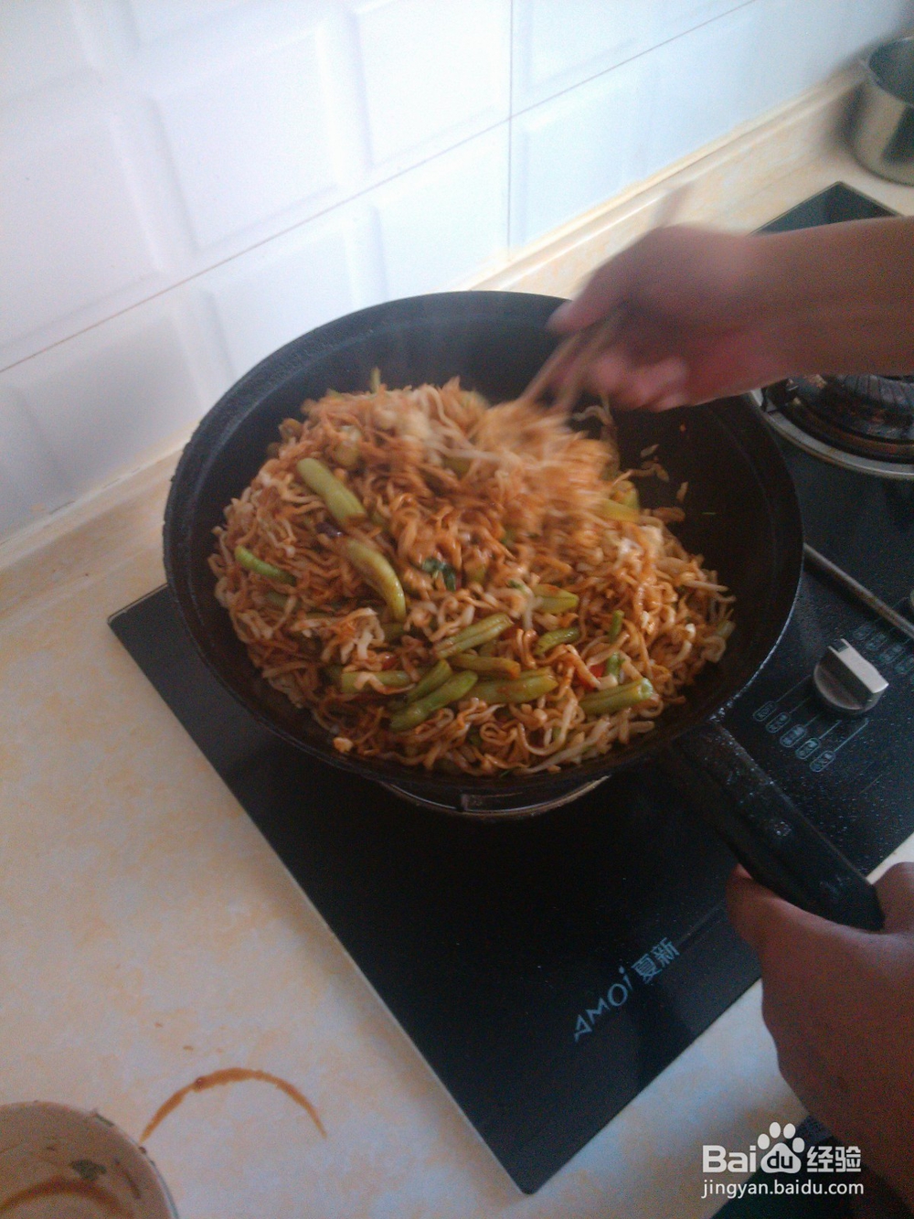 自制铁锅焖面