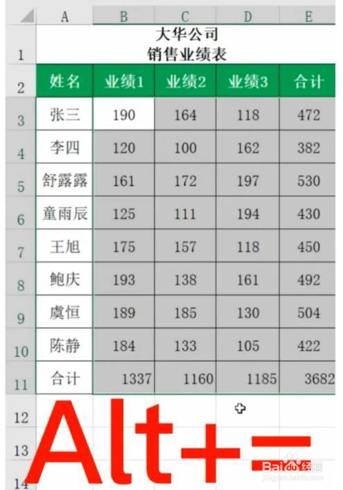 Excel的alt键有哪些用法