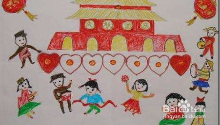 怎么制作一幅关于国庆节的画--亲子作业