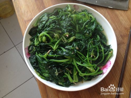 胖胖解馋的美食 素炒菠菜苗 百度经验