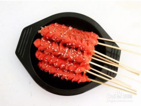 美味的黑椒烤肠