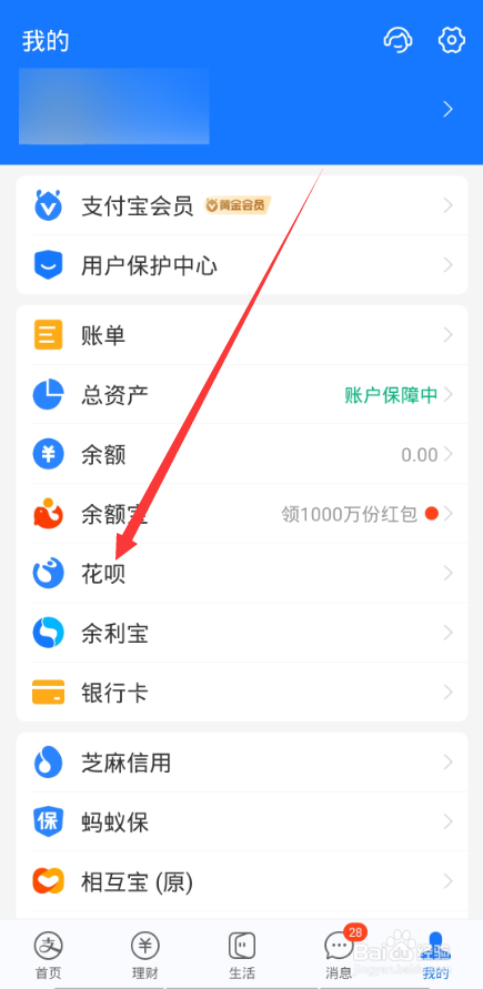 支付宝花花卡在哪里