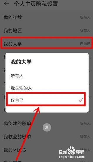 在网易云音乐中 怎样隐藏自己的大学信息