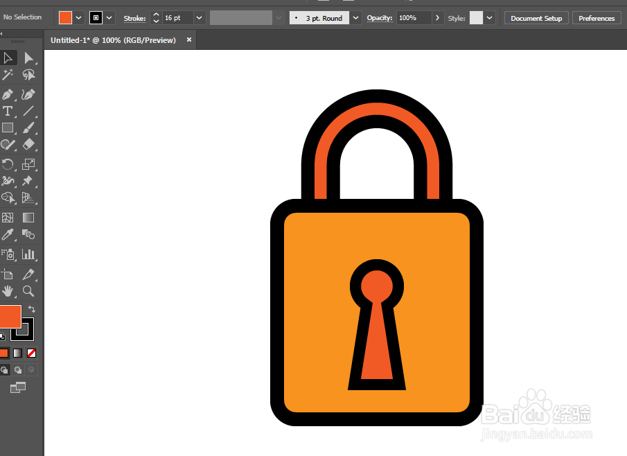 如何用ILLUSTRATOR绘制UI锁头标识