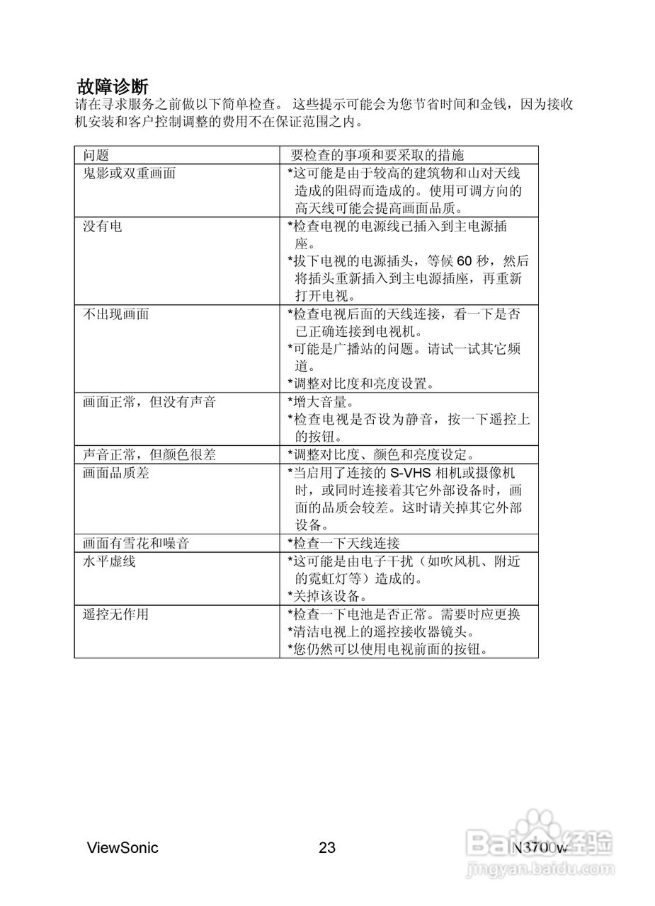优派N3700w液晶彩电使用说明书:[3]