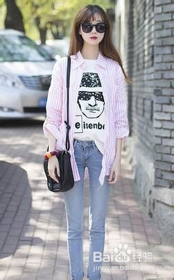 衬衫跟九分小脚裤搭配 五一出街非常舒服