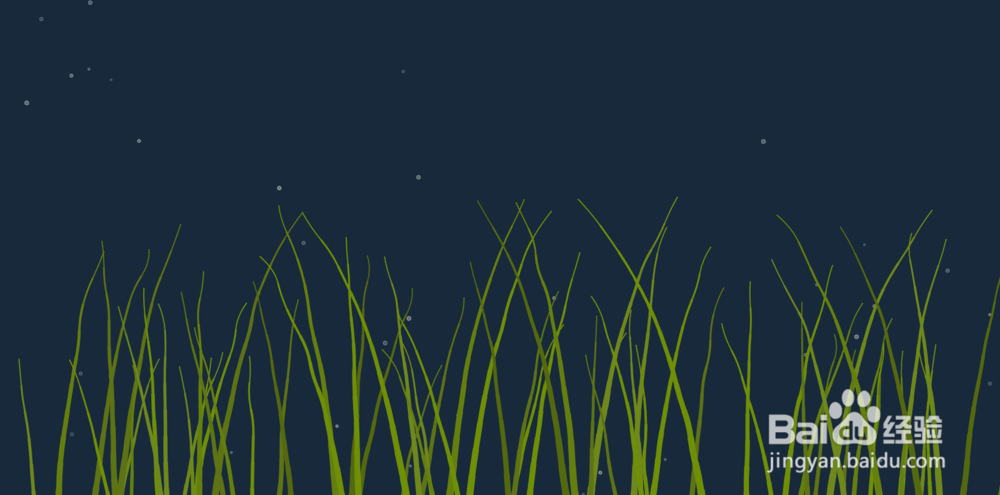 html5 canvas海底水草动画特效