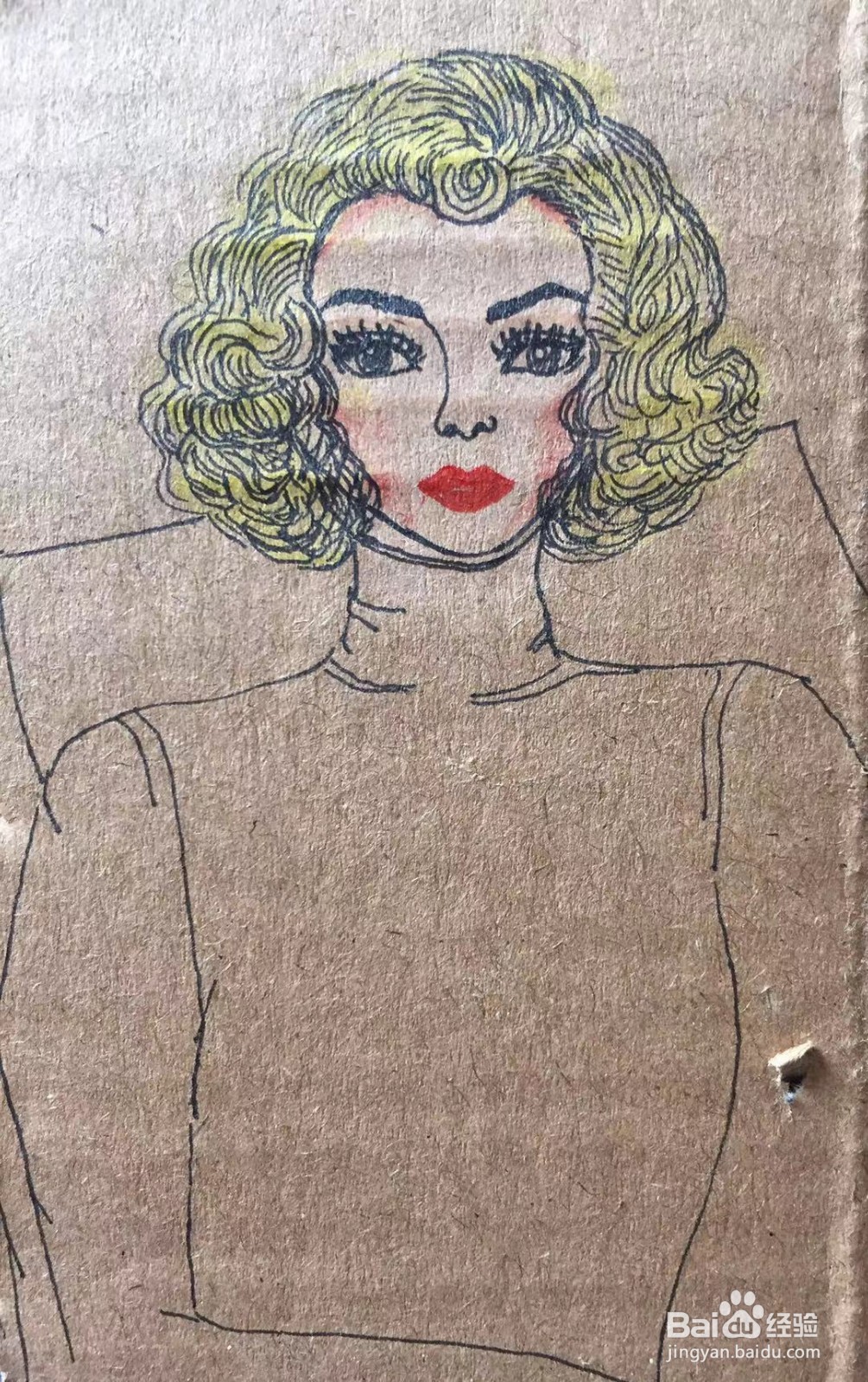 彩铅画教程之美发师安琪