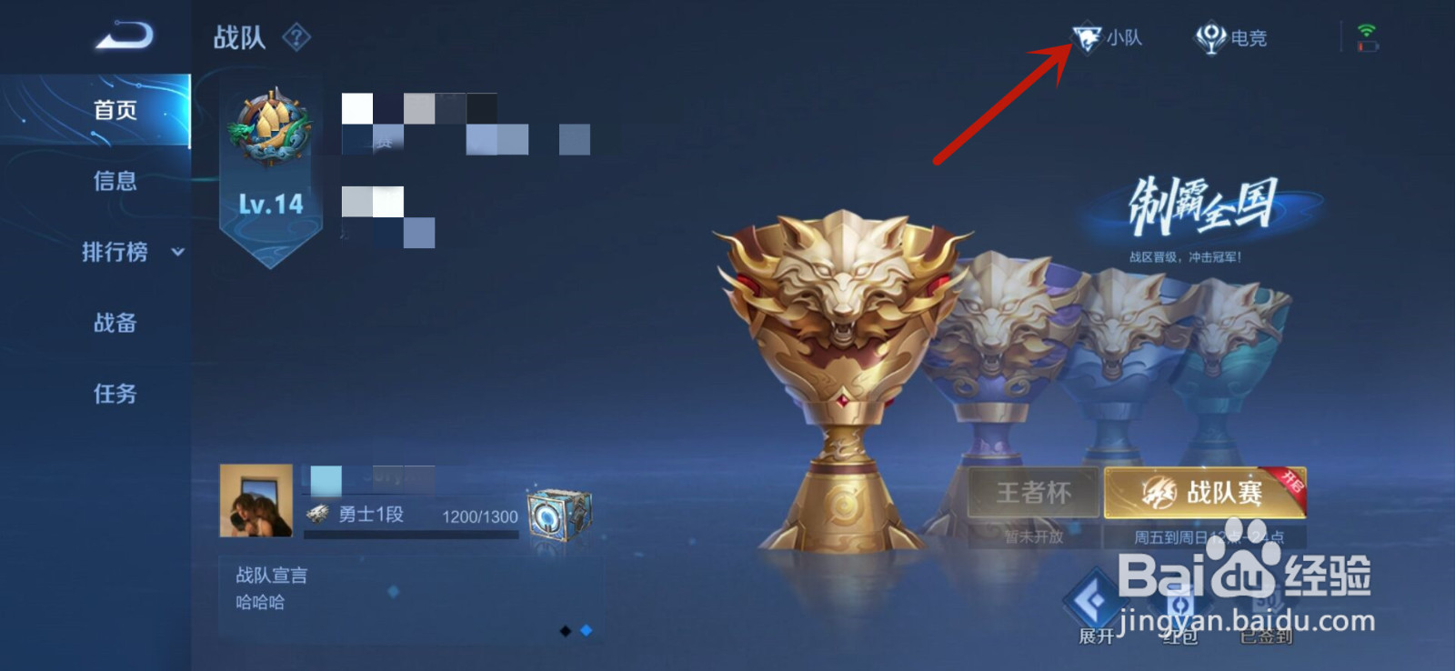 王者荣耀怎么查看小队战绩