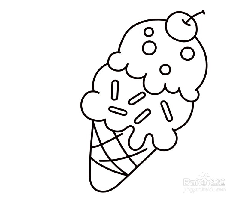 冰淇淋画法简笔画图片图片