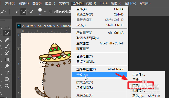 PS2019怎么扩展或收缩选区