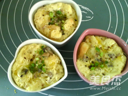 亚麻籽油蘑菇烘蛋土司蒸糕