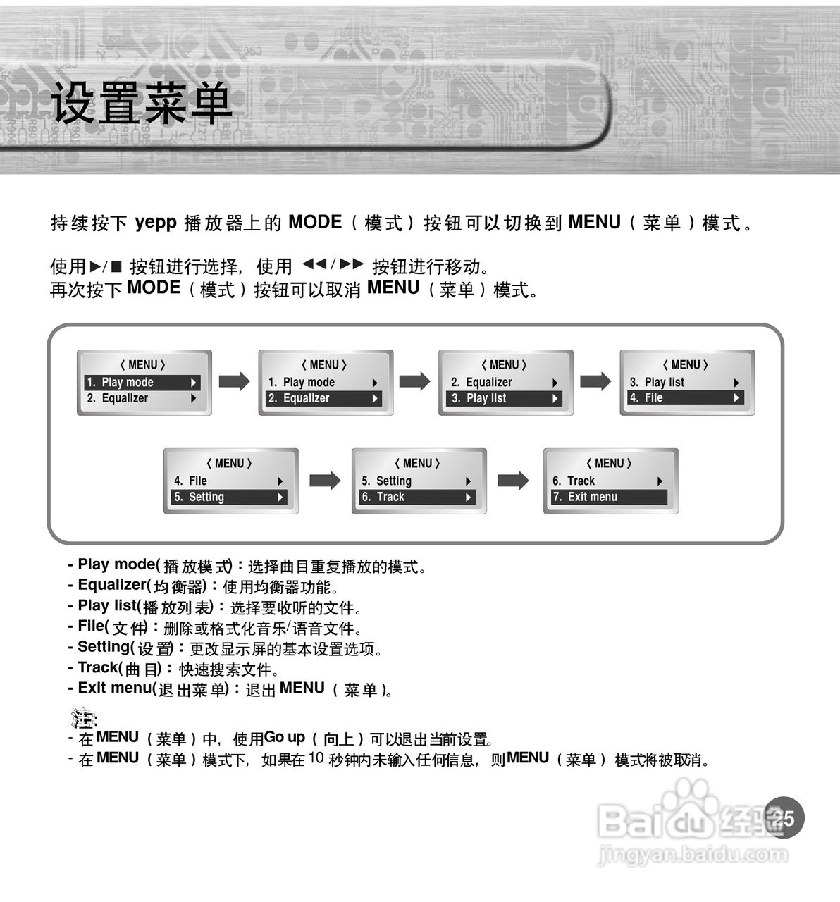 三星YP-700 MP3播放器使用说明书:[3]