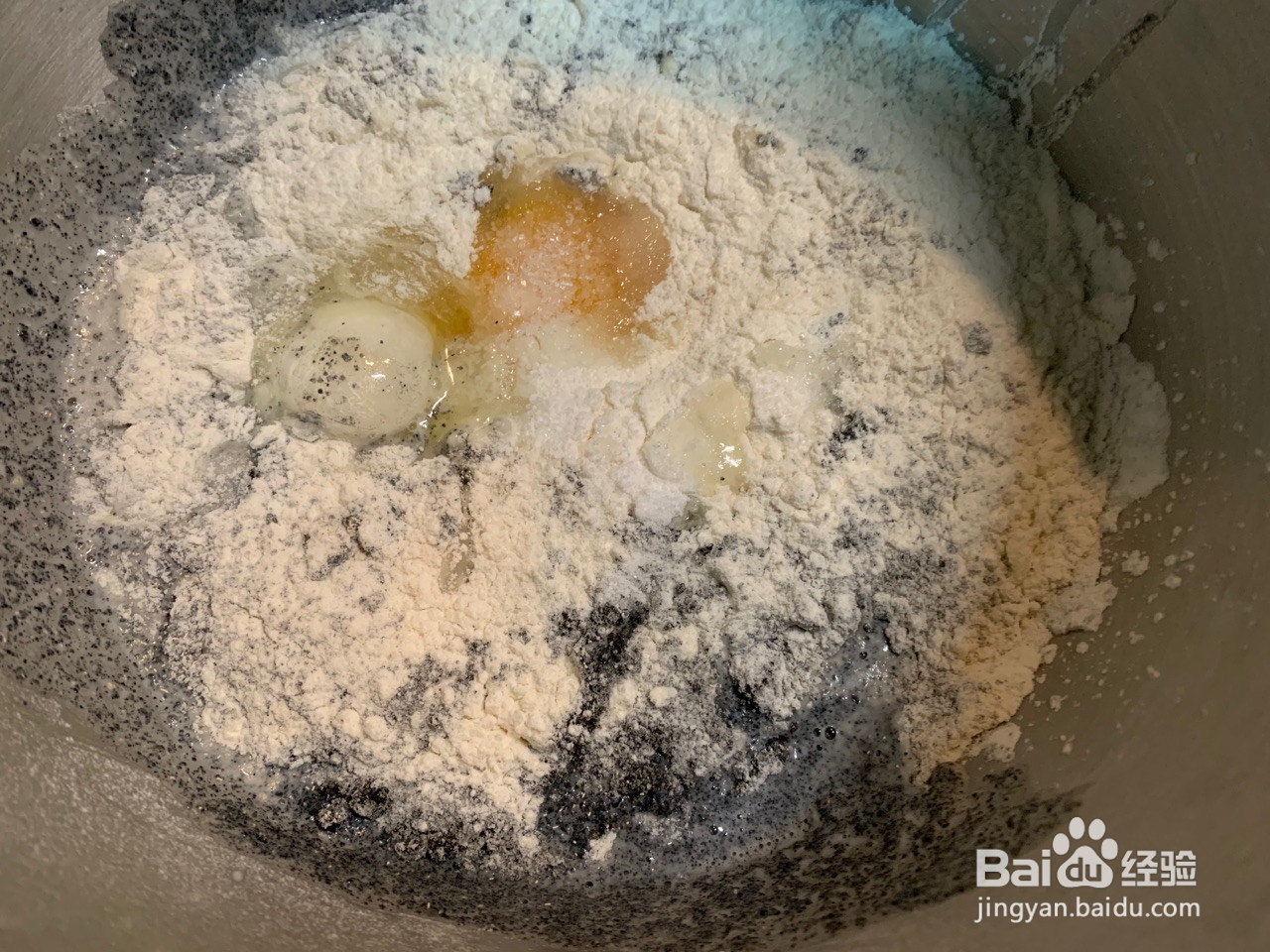 全麦黑芝麻豆沙华夫的做法