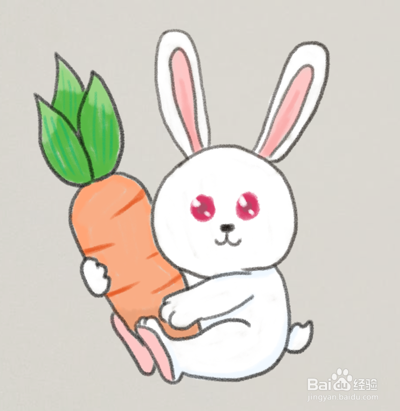 抱萝卜的兔子怎么画