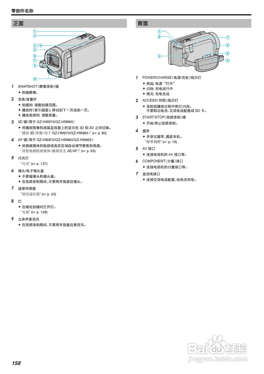 JVC GZ-HM855数码摄像机说明书:[16]