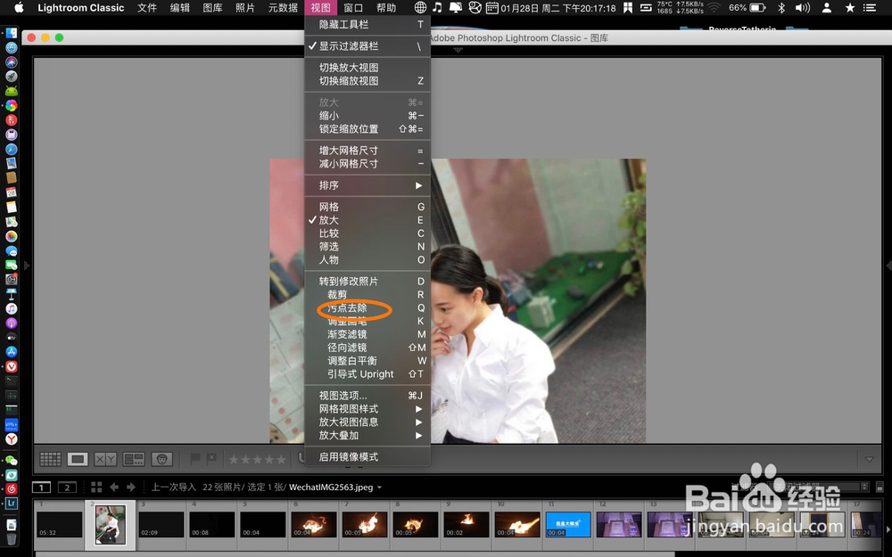 Mac版lightroom classic怎么去除图片的污点