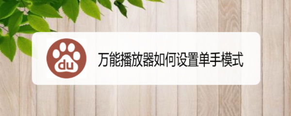 万能播放器如何设置单手模式