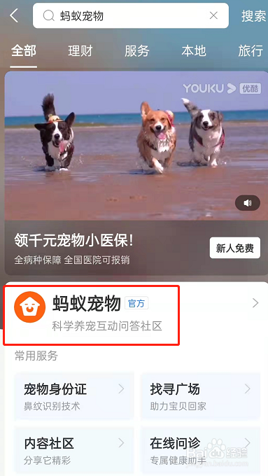 支付宝怎么领取宠物身份证