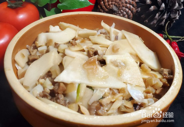 香菇肉酱焖竹笋制作方法