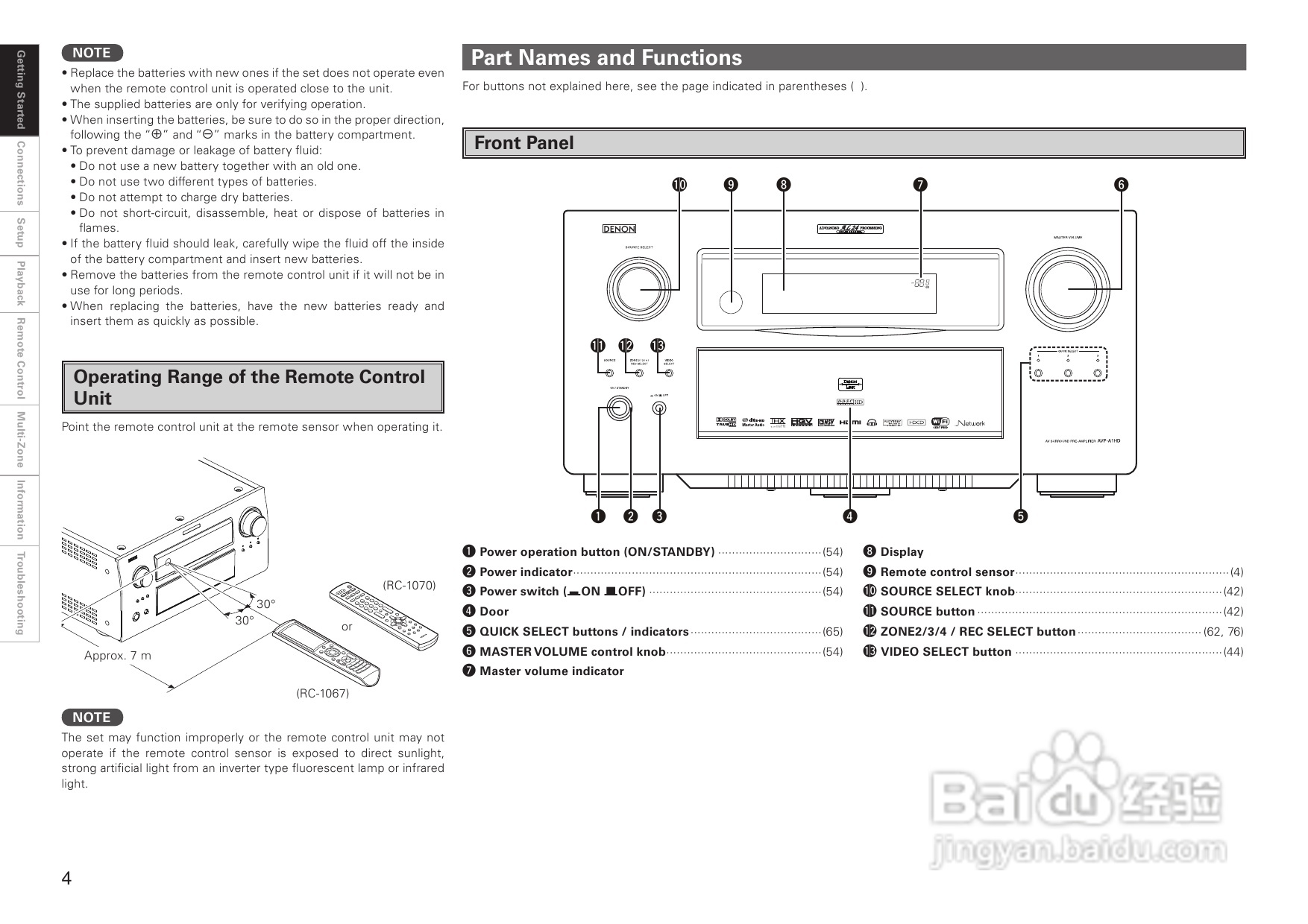 DENON AVP-A1HD功放操作说明书:[1]