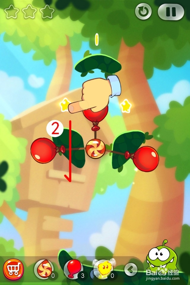 割绳子2满星攻略图：[2]第6至10关森林攻略