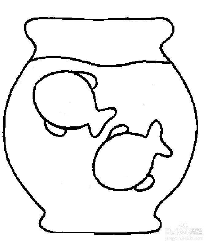 简笔画-鱼缸怎么画
