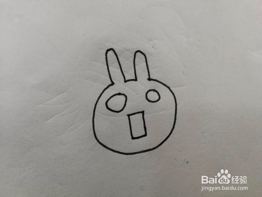 简笔画气疯了的兔子