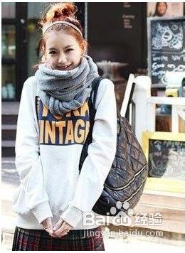 女士毛线围巾的围法